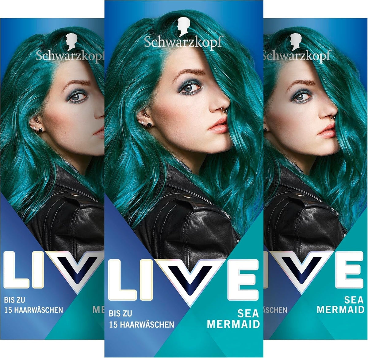 Schwarzkopf LIVE Ultra Brights Coloration Semi-Permanente 097 Sirène (3 x 80 ml), coloration pour résultats intenses ou couleurs pastel, résiste à 12-15 lavages, avec soin après-shampooing Coloration Naty Shop Titre par défaut