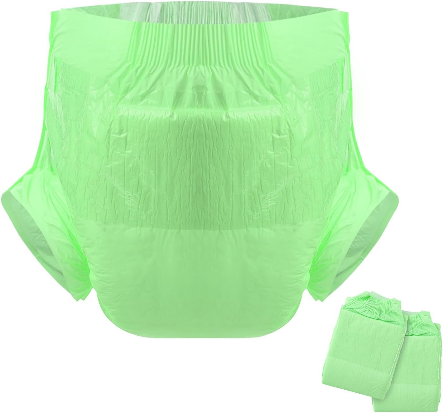 CutiePlusU Couches pour adultes, surface sèche, absorption maximale pendant la nuit, couche jetable pour incontinence – Bleu, lot de 2 (moyen 71-96 cm)