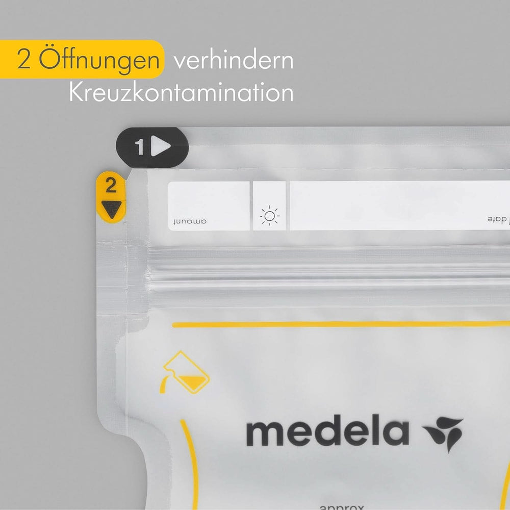 Medela Easy Pour Muttermilchbeutel Zum Einfachen Ausgießen, 100 Stück, 210 Ml, Auslaufsichere Einweg-Muttermilchbeutel Mit Überlaufschutz, Stillhelfer Accessoires Aliments pour bébés et allaitement Naty Shop