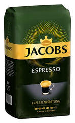 Café en grains Jacobs Café Espresso 1kg - Grains Arabica et Robusta forts, épicés, force 8/10, idéaux pour l'espresso (paquet de 4)