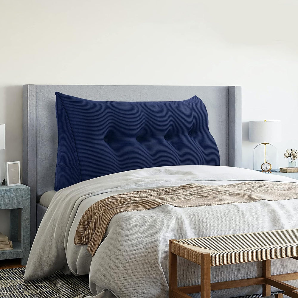 Pernă Johnear cu pană, pernă de citit pentru pat și canapea, pernă pentru spătar, pernă pentru tăblie, pernă lombară triunghiulară mare (gri, 45 cm)