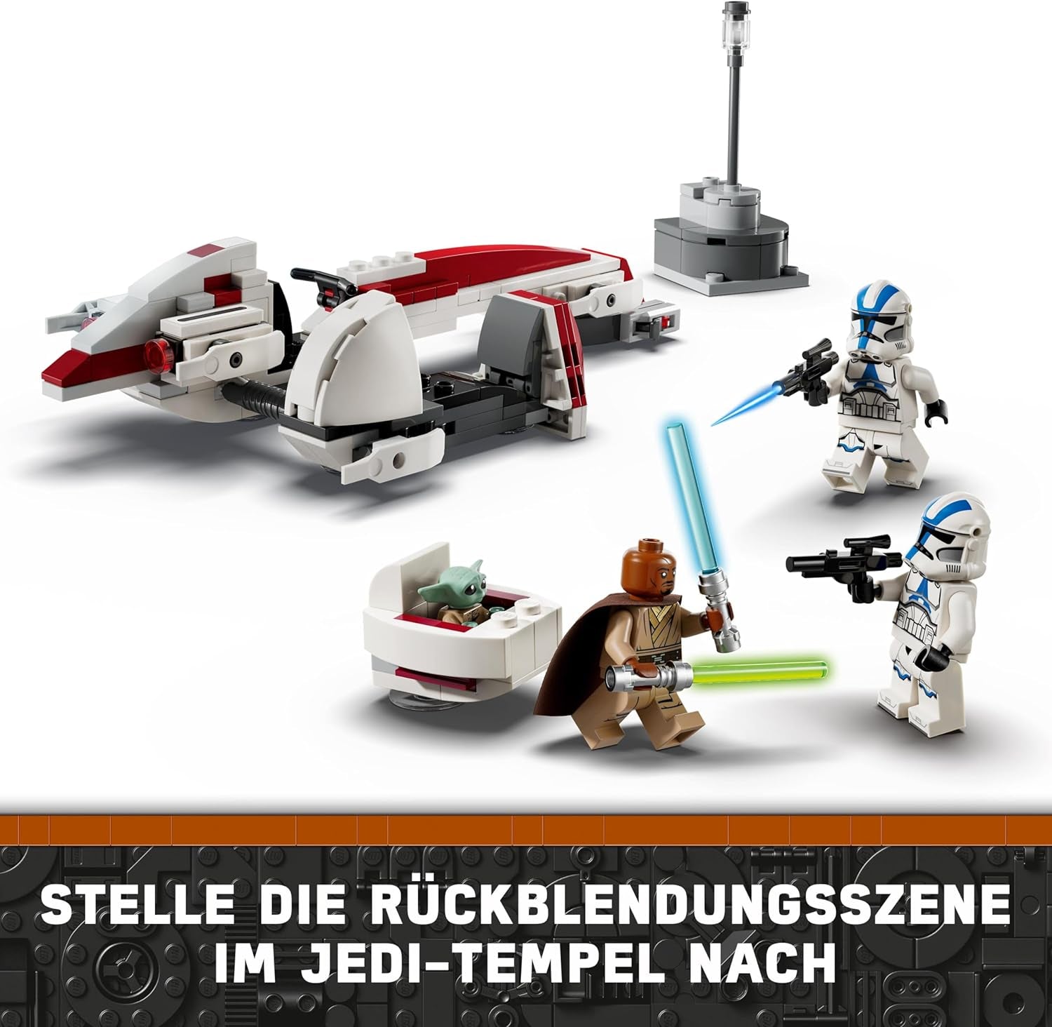 LEGO Star Wars S'échapper avec le BARC Speeder, l'ensemble Mandalorien, vélo jouet avec side-car, comprend les figurines Kelleran Beq et Grogu, cadeau pour garçons et filles à partir de 8 ans 75378 Ensembles de construction Beuche den LEGO-Store
