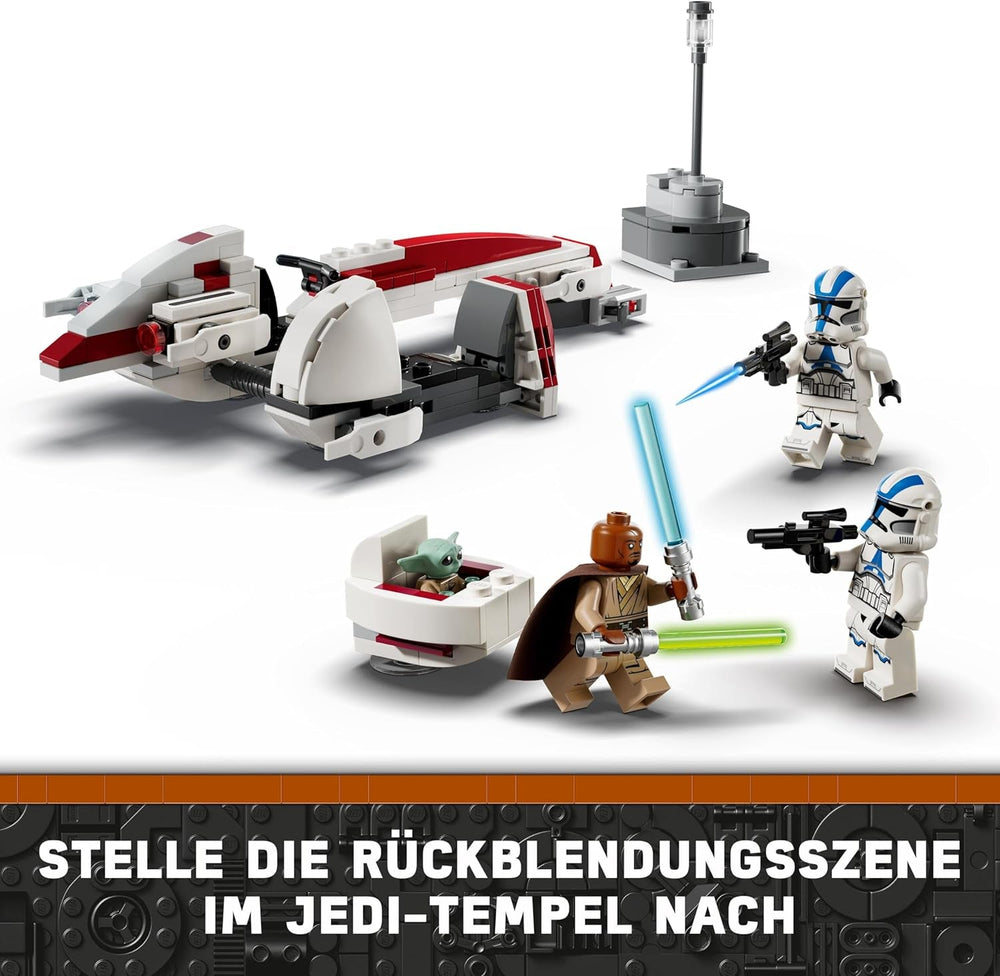 LEGO Star Wars S'échapper avec le BARC Speeder, l'ensemble Mandalorien, vélo jouet avec side-car, comprend les figurines Kelleran Beq et Grogu, cadeau pour garçons et filles à partir de 8 ans 75378 Ensembles de construction Beuche den LEGO-Store