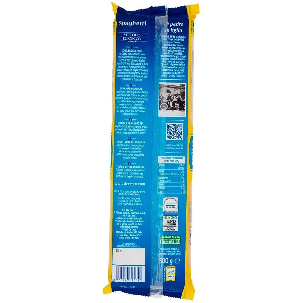 Spaghettis non. 12 à 500g.