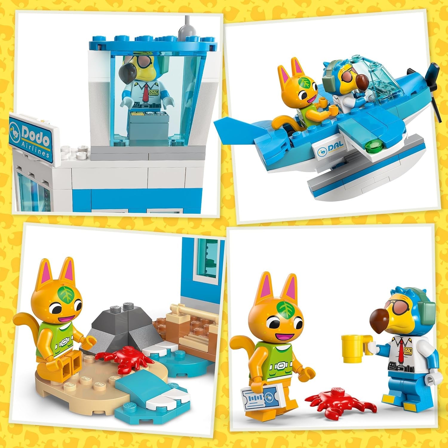 LEGO Animal Crossing Fly with Dodo Airlines, set de jocuri video, jucărie de aeroport, hidroavion și minifigurină pilot, cadou pentru fete și băieți cu vârsta de 7+ 77051 Seturi de constructie Besuche den LEGO-Store