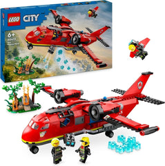 LEGO City Avion de lutte contre les incendies, ensemble de pompier avion jouet pour enfants, ensemble de construction avec 3 figurines de pompier et décor de feu, excellente idée de cadeau pour les garçons et les filles de 6 ans 60413 Ensembles de construction Besuche den LEGO-Store Single