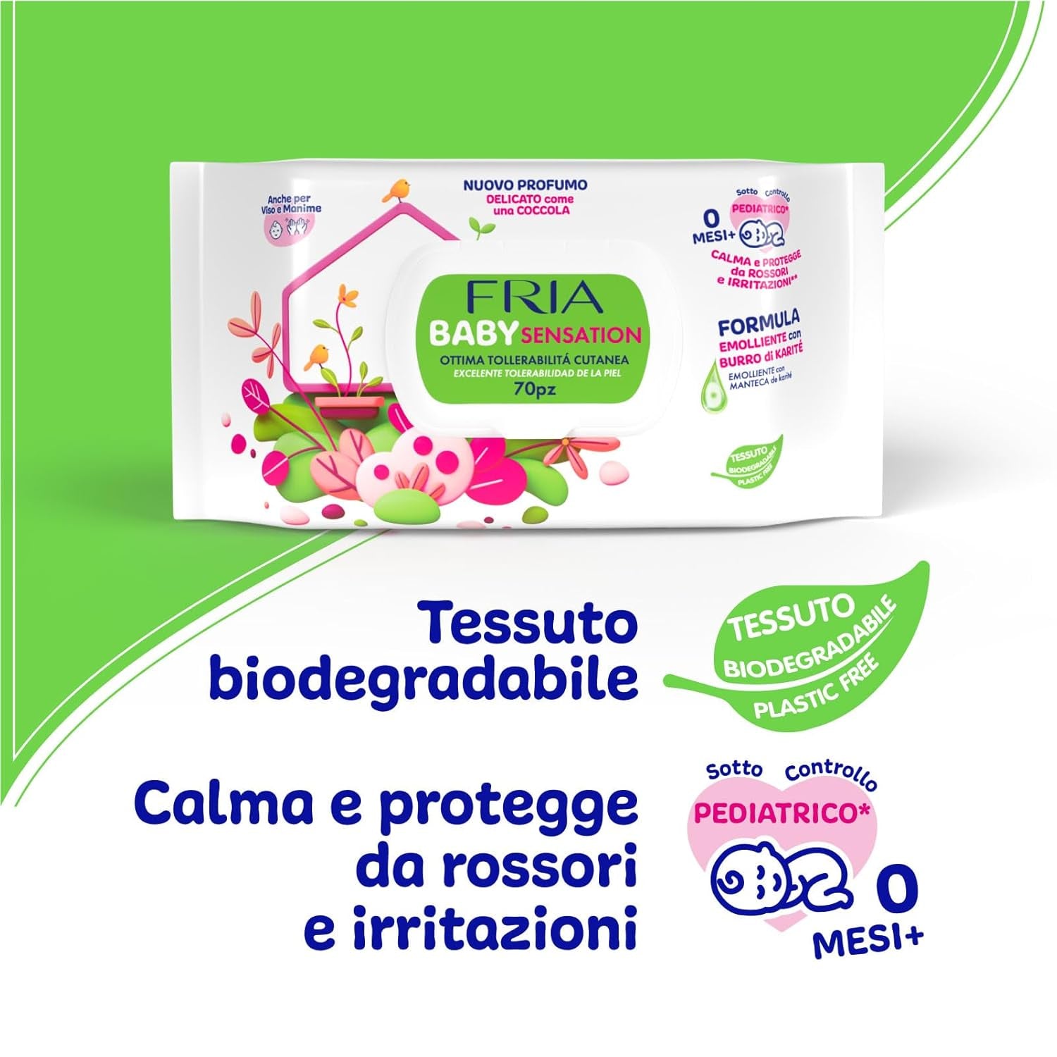 Baby Sensations avec couvercle, 72 lingettes humides, lingettes nettoyantes pour soins personnels, unisexe, enfants