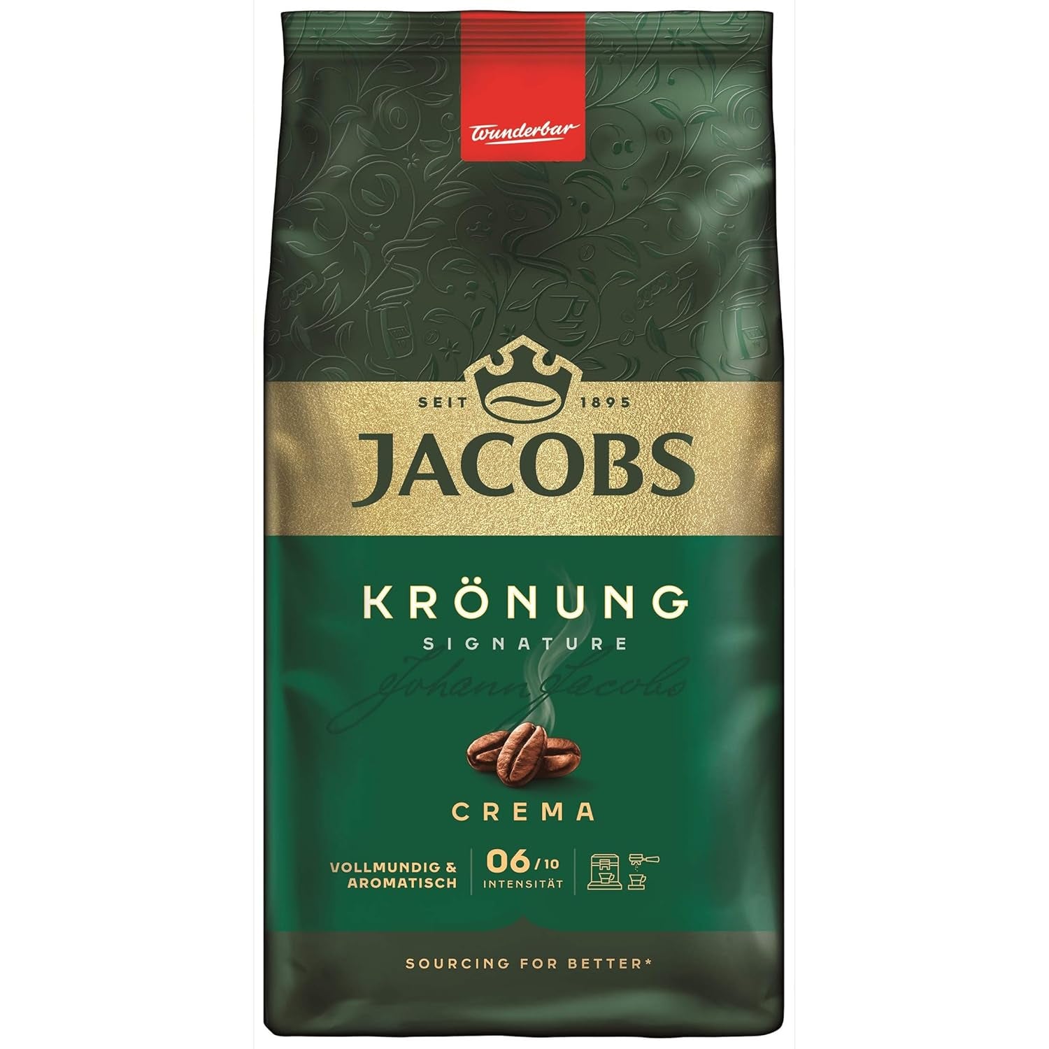 Jacobs Krönung Cream, café en grains entiers, paquet de 4 (4 x 1000 g)
