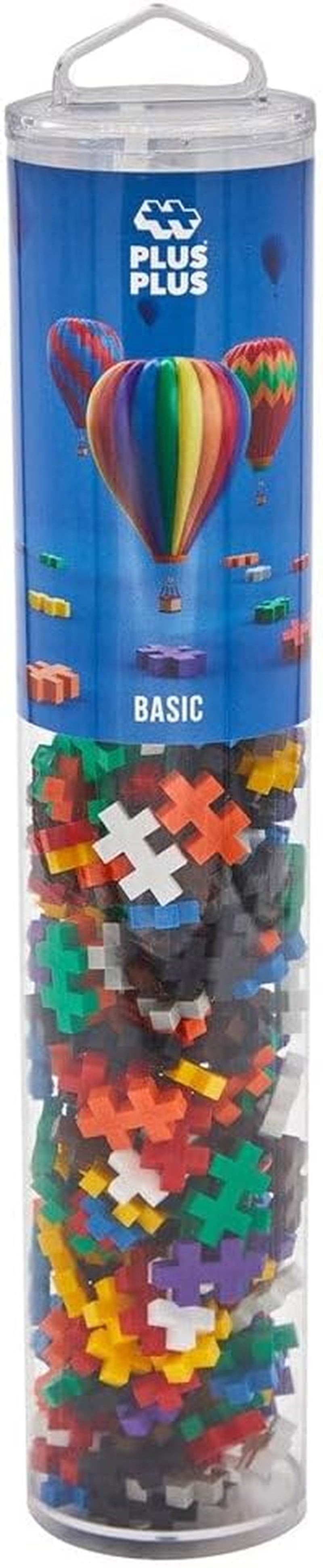 Plus-Plus 9604262 Geniales Konstruktionsspielzeug, Regenbogen, Kreativ-Bausteine Tube, 240 Teile