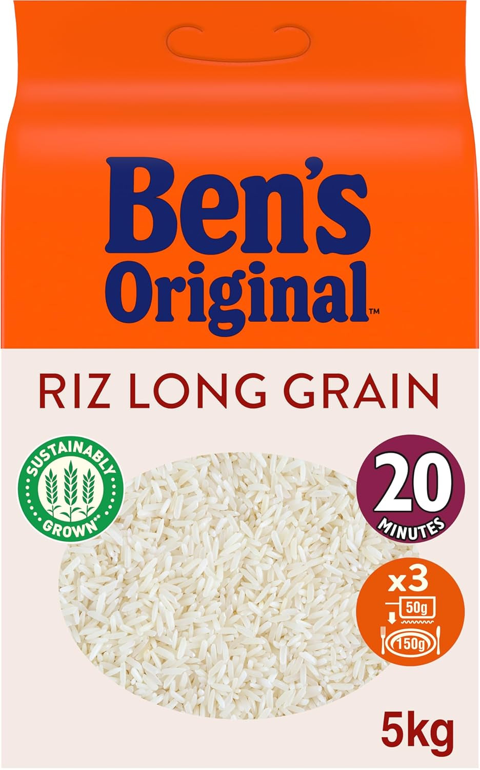 BEN'S ORIGINAL™ Riz à grains longs, cuit en sachet, 9 x 500 g, 20 minutes