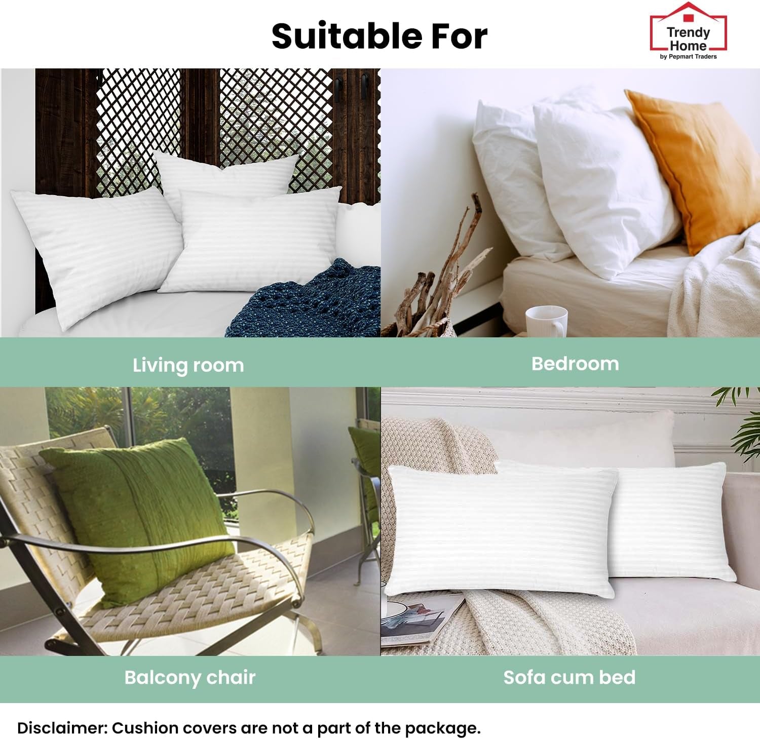 Coussin décoratif tendance pour la maison, soutien lombaire hypoallergénique, pour la maison, l'extérieur, le canapé, lavable en machine, 12 "x 20"