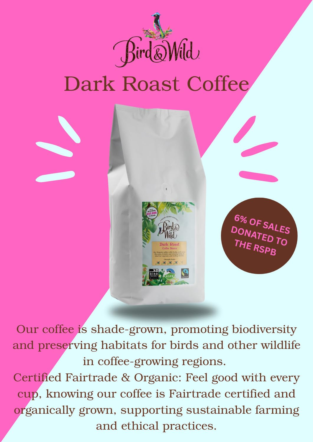 Mélange de grains de café expresso 1 kg, torréfaction moyenne, commerce équitable, biologique, cultivé à l'ombre, respectueux des oiseaux, poids net 1 kg