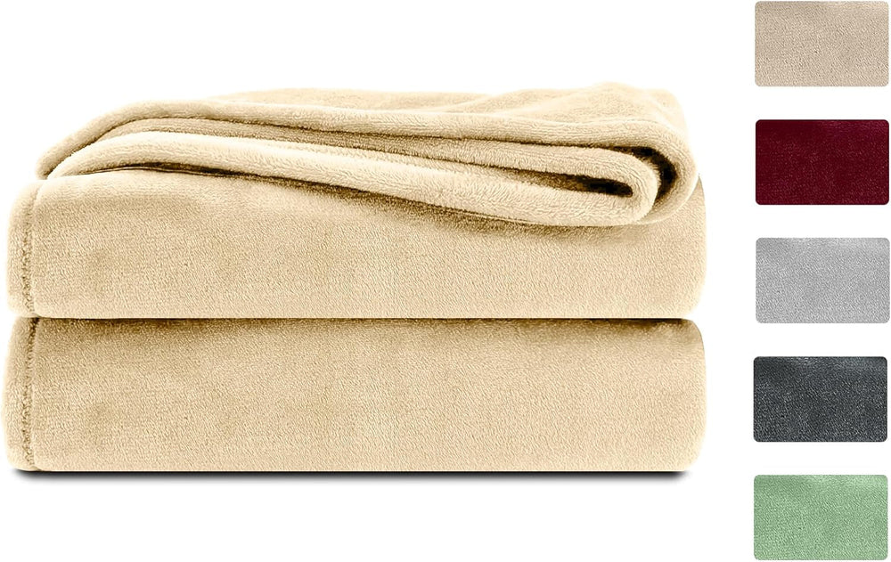 Couverture moelleuse Komfortec, couverture confortable, couverture polaire, certifiée Oeko-Tex, super douce, 150X200 Cm, 260 G/M², beige Lits et Couvertures Besuche den Komfortec-Store Sand beige 220 X 240 Cm