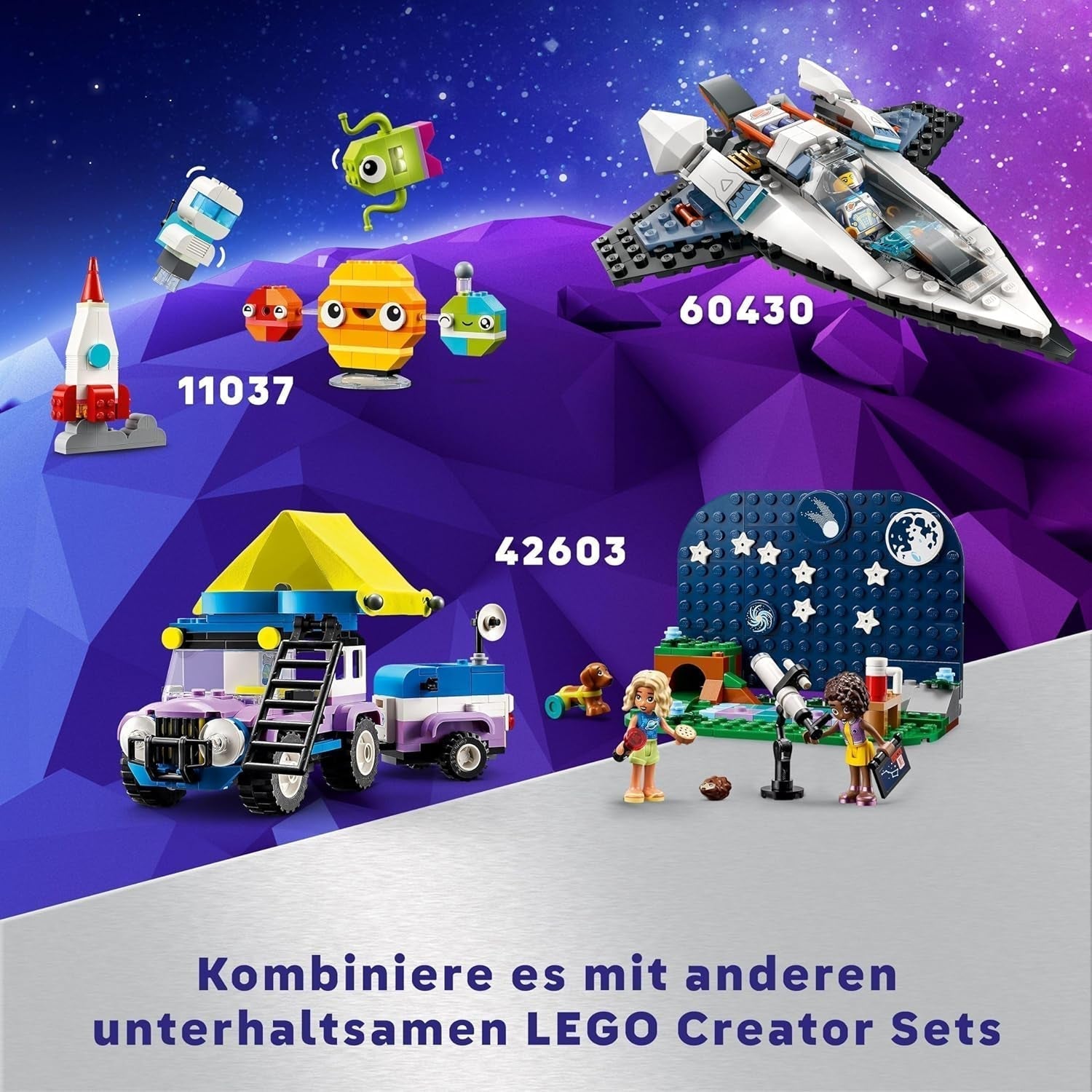 LEGO Classic Creative Space Planets Modèle de construction du système solaire pour enfants Jouet spatial avec fusée Vaisseau spatial Planètes et extraterrestres Cadeau pour enfants de 5 ans Garçons et filles 11037 Jeux de construction Beuche den LEGO-Store