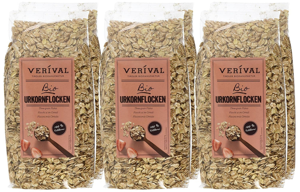 Verival Urkornflocken - Bio, 6Er Pack (6 X 500 G) Céréales Naty Shop