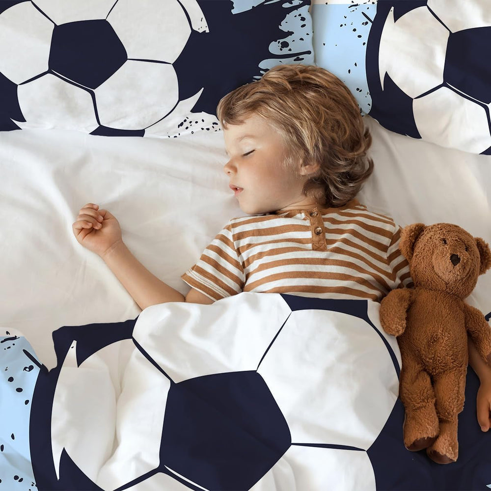 Linge de lit garçon, football, microfibre polyester Linge de lit - enfant Naty Shop