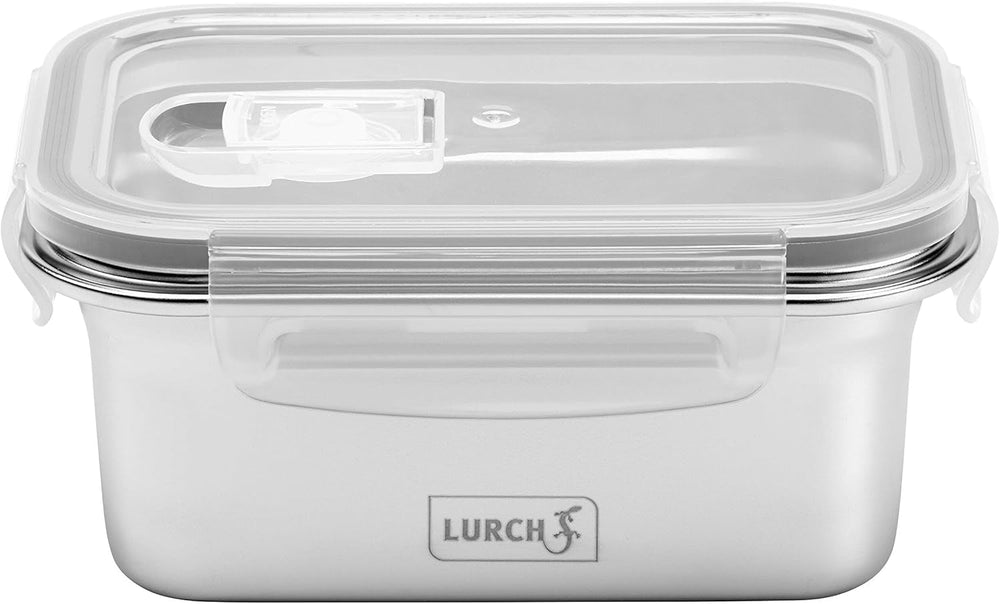 Lurch 240895 Boîte à lunch Boîte de sécurité/stockage en acier inoxydable de haute qualité avec couvercle en plastique sans BPA 2000 ml Boîtes de conservation alimentaires transparentes Naty Shop 500 ml