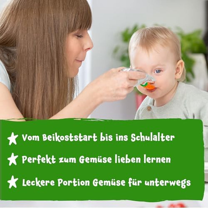 Sachets de légumes et céréales biologiques Pumpkin Organics, pack de 8 : Poire, Fraises, Patate douce, Betterave, Banane, Avoine - Sans sucre ajouté¹ - Dès 6 mois - comme collation ou aliment complémentaire dans l'emballage (8 x 100g)