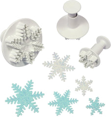 PME SF708 Emporte-pièce à Gaufrer Flocon de Neige, Petit, Moyen, Grand Format, Plastique, Blanc, 9,5 x 2 x 9,5 cm