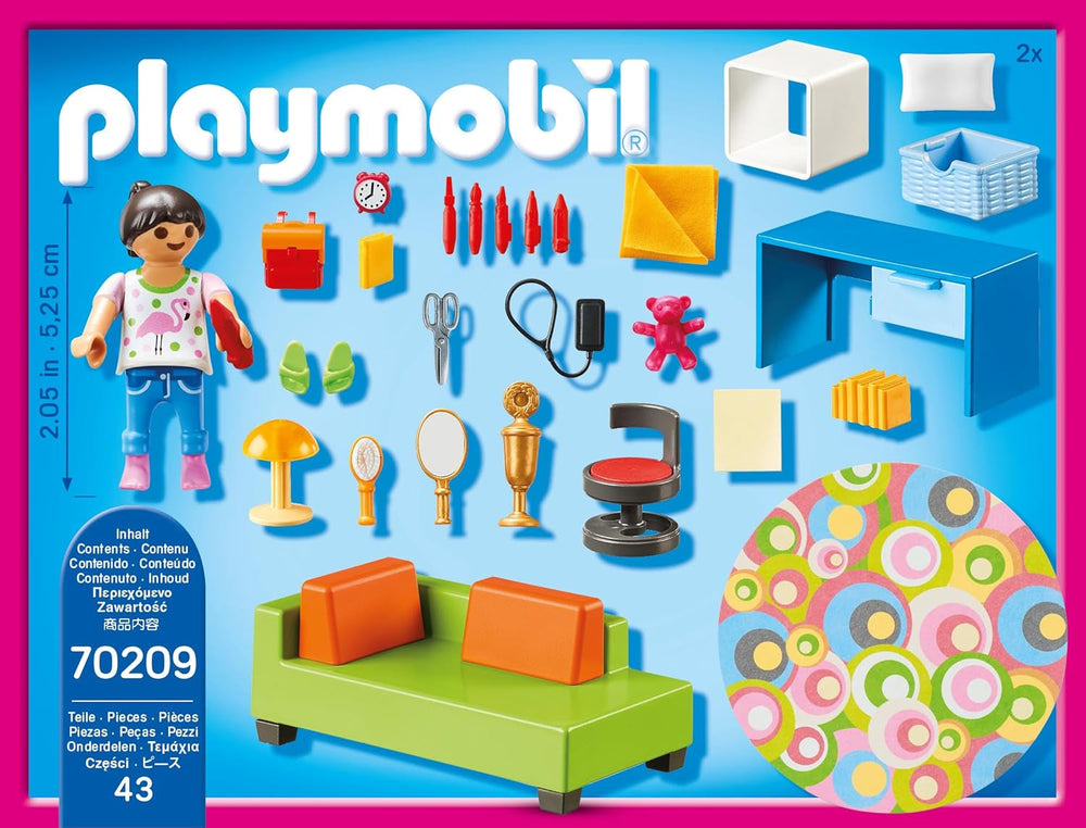 Maison de poupée PLAYMOBIL 70209 Chambre de jeunesse avec figurine fille et accessoires, à partir de 4 ans Maisons de poupées Naty Shop