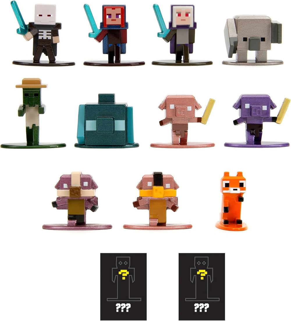 Jada Toys - Minecraft Blind Pack Nanofigs, Wave 2, Figurine de collection Minecraft Legends Nano Metal, Différents modèles, 4 cm, 3 ans et plus, Figurines noires Naty Shop