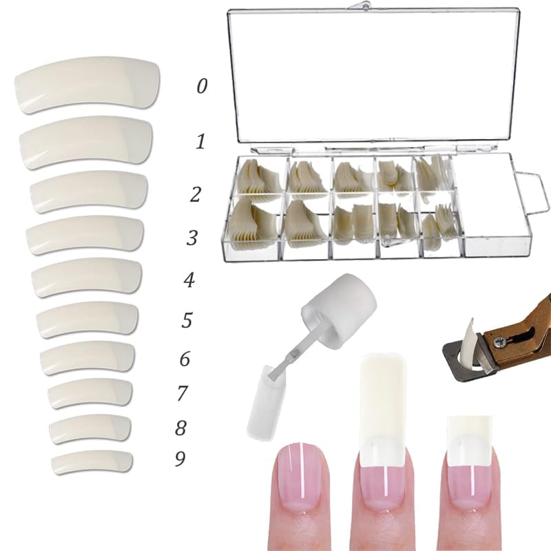 Sun Garden Nails Gel transparent monophasique 30 ml + boîte de 100 embouts + colle pour embouts 7 ml