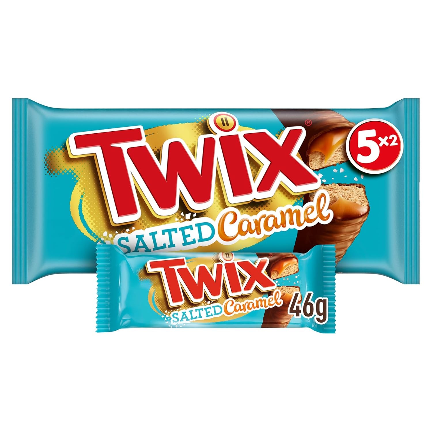 Barres de chocolat au caramel salé Twix | Paquet de chocolat en vrac | 30 barres doubles (30 x 46g)