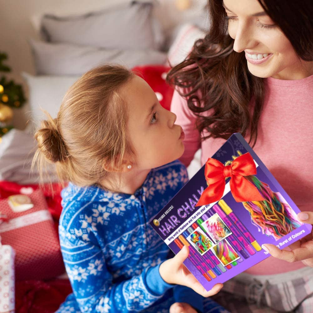 Desire Deluxe Craie à cheveux pour filles, 10 stylos de coloration lavables pour carnaval, 3 4 5 6 7 8 9 11 ans Naty Shop
