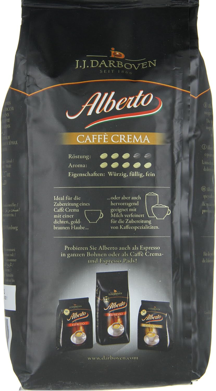 Café en grains Darboven Alberto Crema, 1 kg - de plus de goût