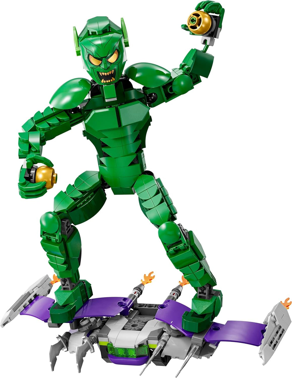 Figurine de construction LEGO Marvel Green Goblin, jouet de construction mobile super méchant pour enfants de 8 ans et plus, garçons et filles, ensemble de l'univers Spider-Man avec curseurs et bombes citrouilles, idée cadeau de super-héros 76284 Jeux de construction Besuche den LEGO-Store