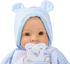small Foot Puppe Lukas inkl. ausziehbarer Bekleidung, Schnuller und weicher Kuscheldecke, Rollenspielzeug, 11238