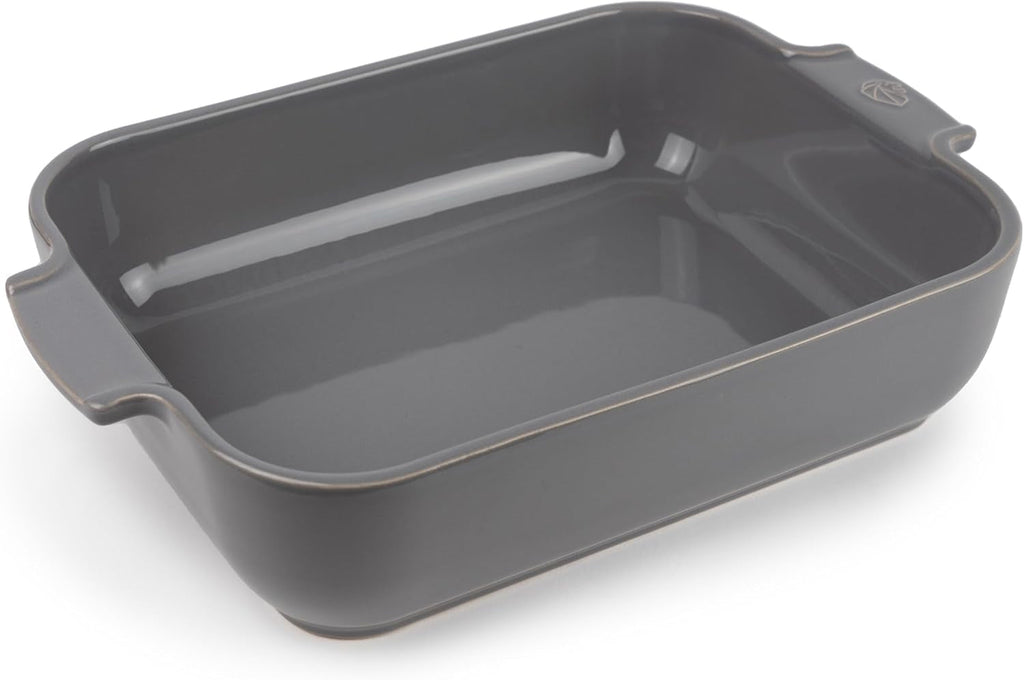 Peugeot Appolia Rechteckige Auflaufform Mit Griffen, Keramik, Schiefer / Grau, 7,2X31X21,7 Cm, Fassungsvermögen: Ca. 2 L, 60060 Matrite si tavi pentru copt Naty Shop Hellgrau