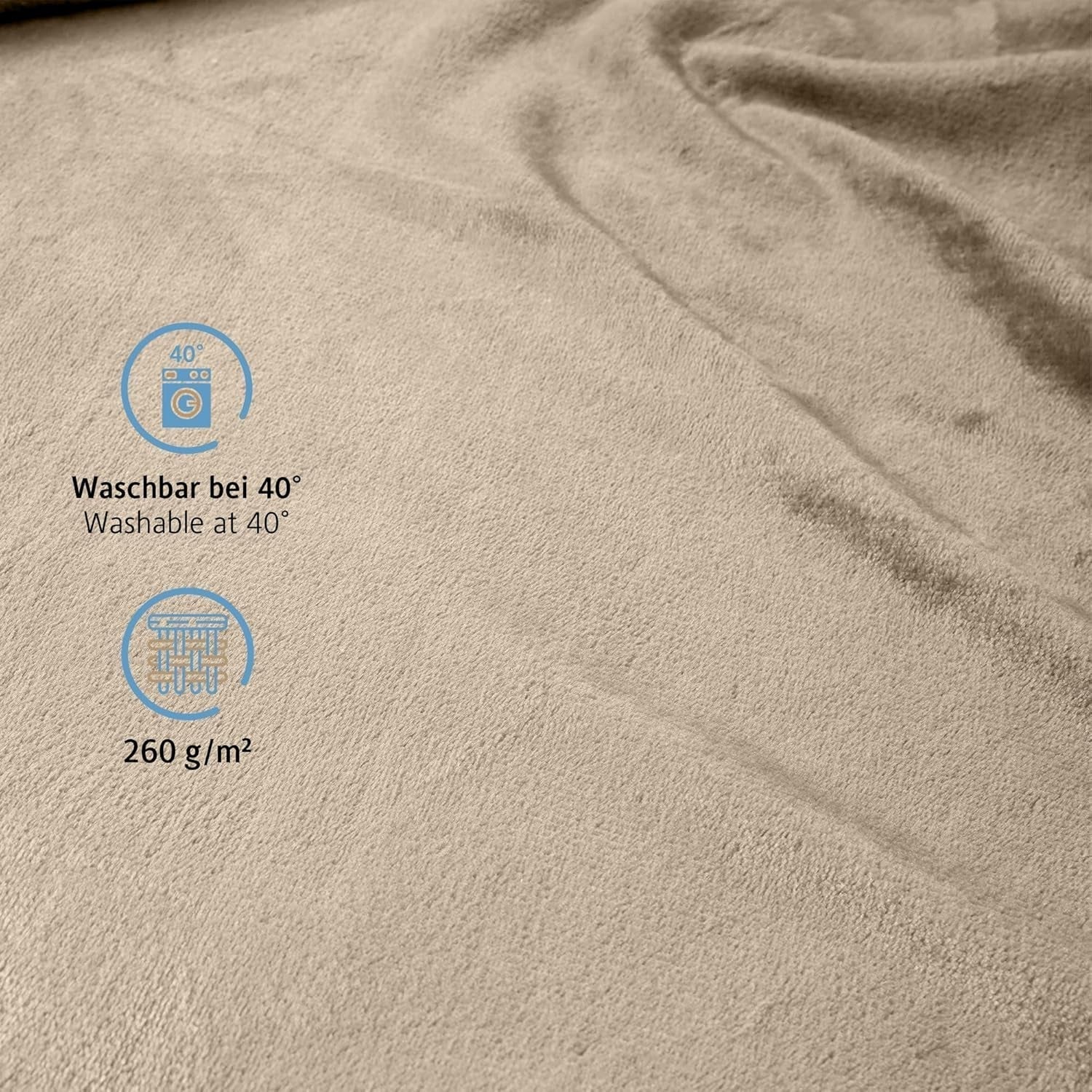 Couverture moelleuse Komfortec, couverture confortable, couverture polaire, certifiée Oeko-Tex, super douce, 150X200 Cm, 260 G/M², beige Lits et couvertures Besuche den Komfortec-Store
