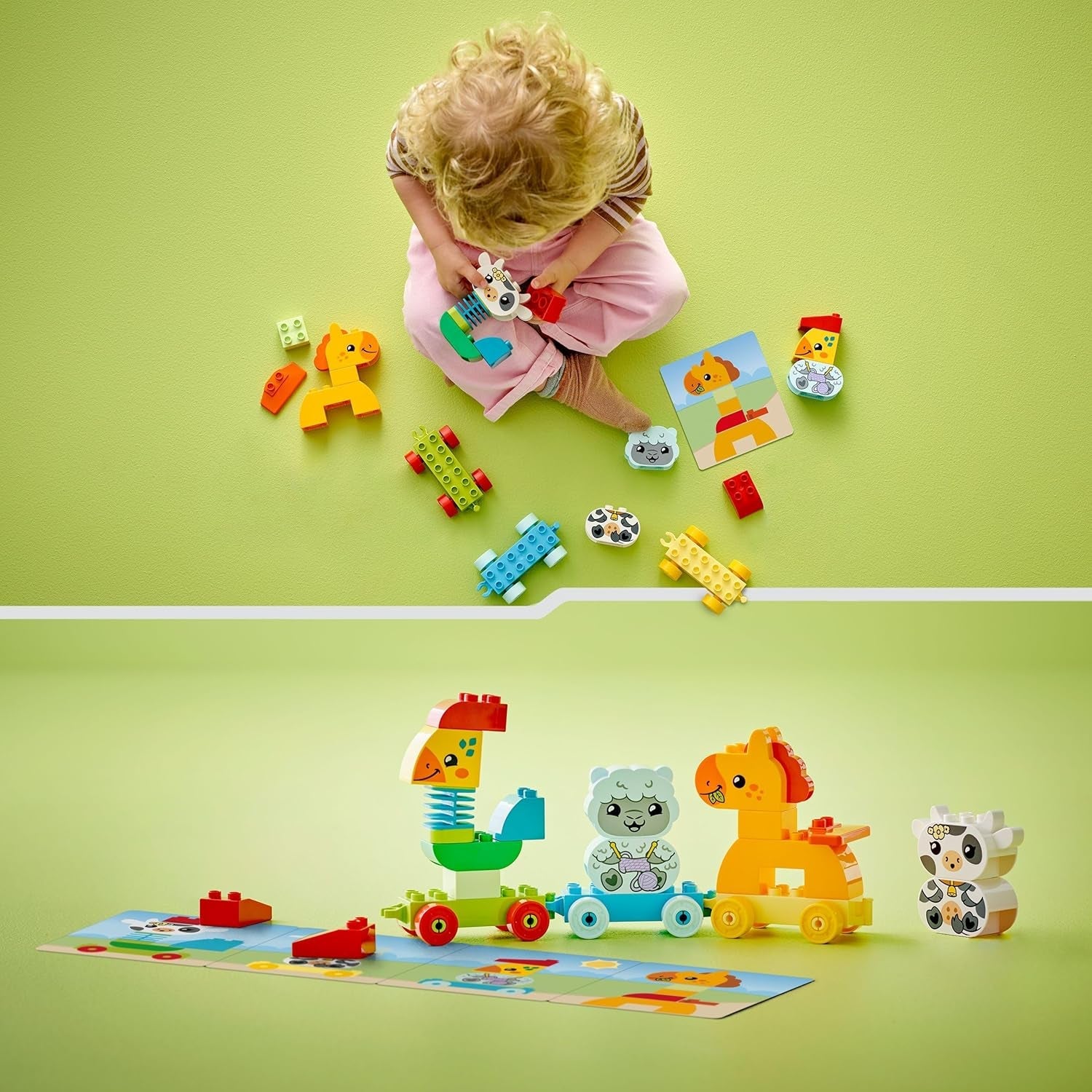 LEGO DUPLO My First Animal Train Set - Educational Toy for Toddlers - incl. Rooster, Horse, Lamb & Cow Farm Animal Figures, Birthday Gift for 1+ Year Old Boys & Girls - 10412
