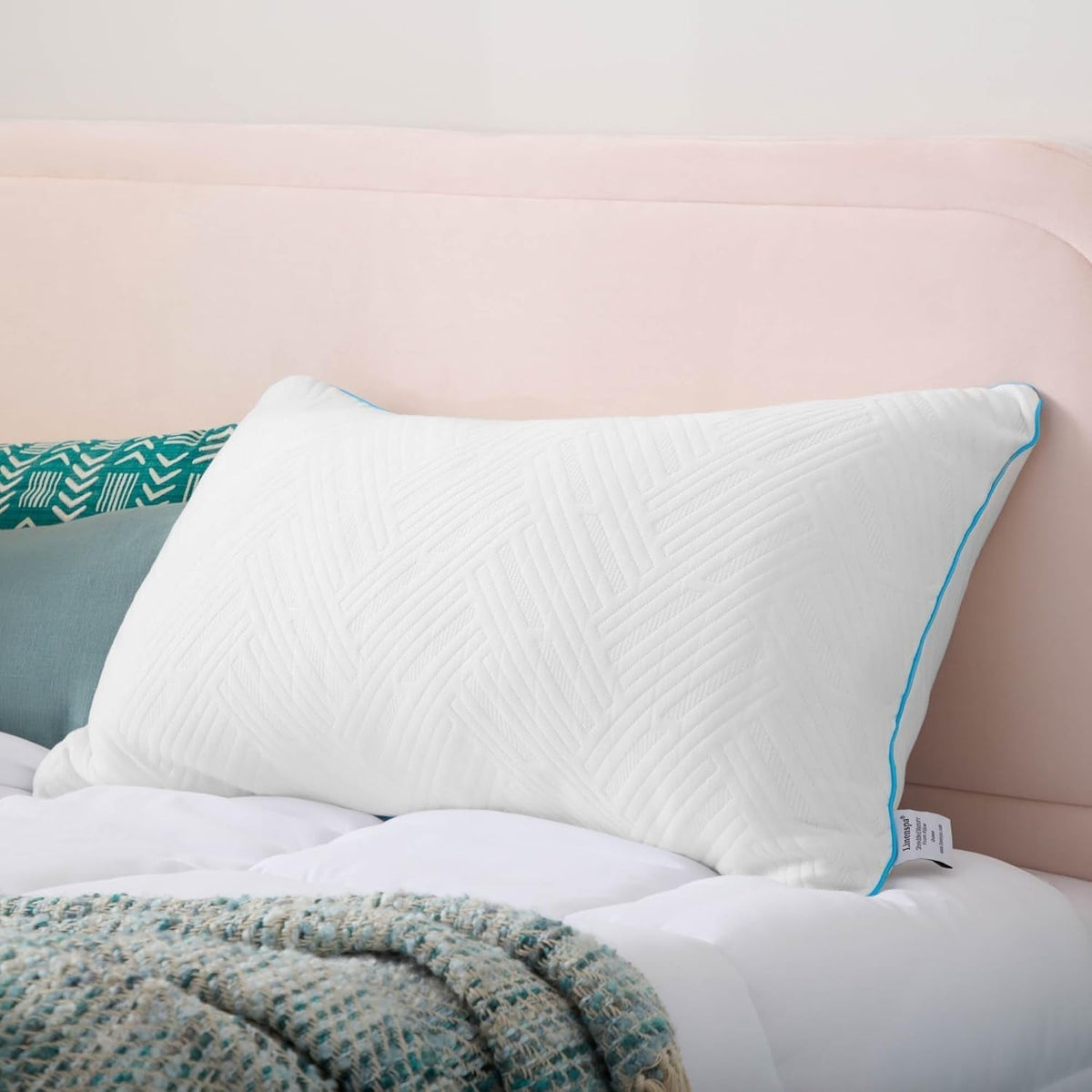 Oreiller en mousse à mémoire de forme gel standard Linenspa blanc Naty Shop Oreillers standard Titre par défaut