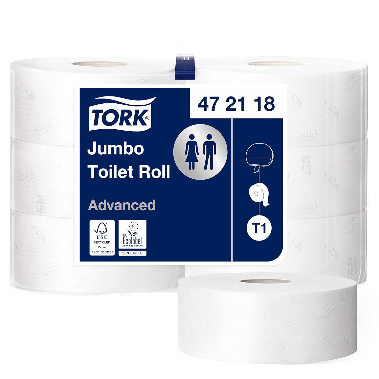 Papier toilette Tork Jumbo blanc T1, avancé, 2 couches, 6 × 380 M, 472118