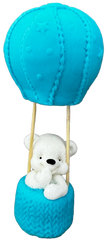Decoratiune comestibila din zahar, Ursulet in balon Decoratiuni din Pasta de Zahar Naty Shop