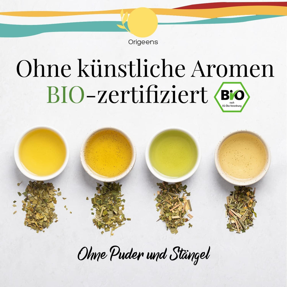 ORIGEENS COFFRET THÉ BIO MATE X4 I Yerba Mate Bio 4X80G I Coffret thé Yerba Mate, idée cadeau