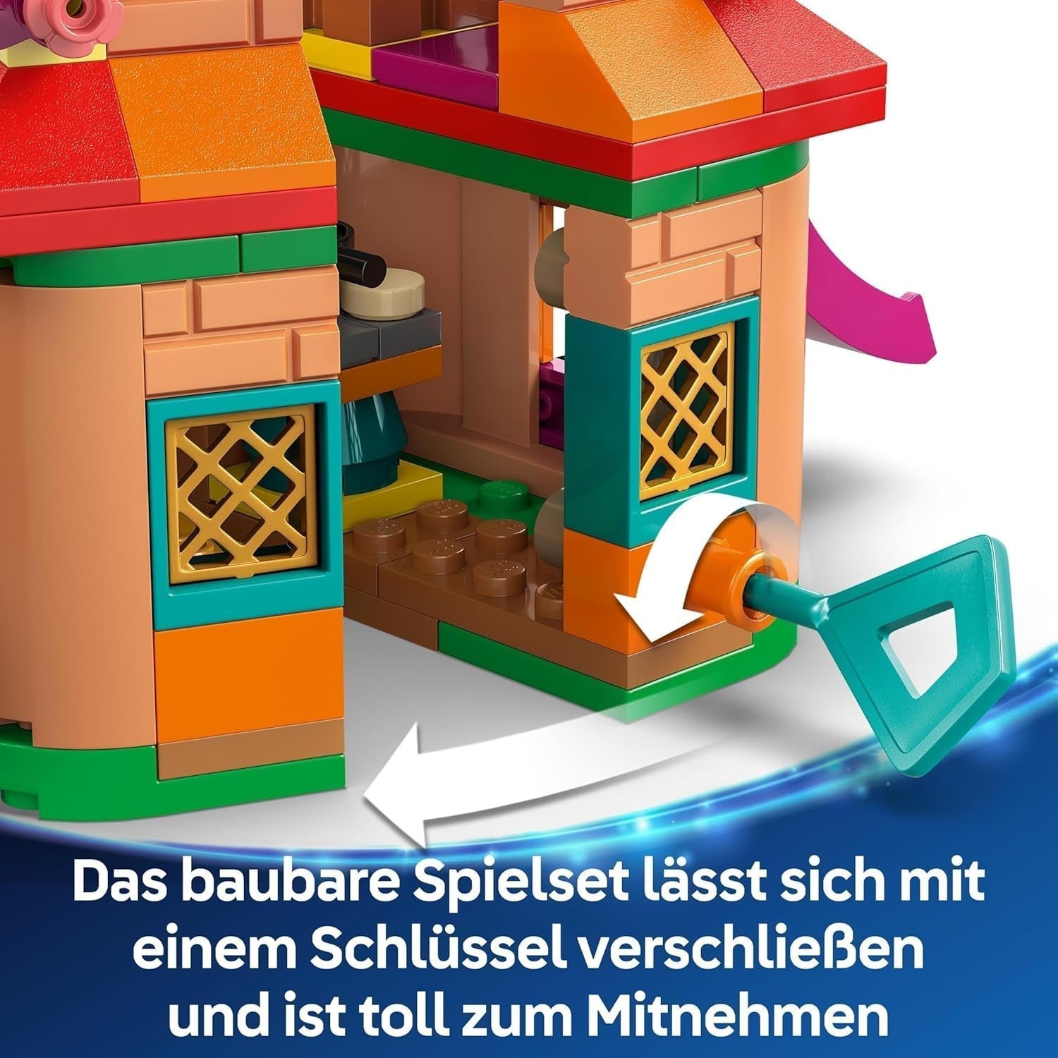 LEGO Ç€ Disney Encanto Mini House, jouet de construction pour filles à partir de 5 ans, jouet fantastique et jeu de construction avec mini-poupées Mirabel et Antonio, une figurine de Capybara et une clé 43261 Jeux de construction Besuche den LEGO-Store