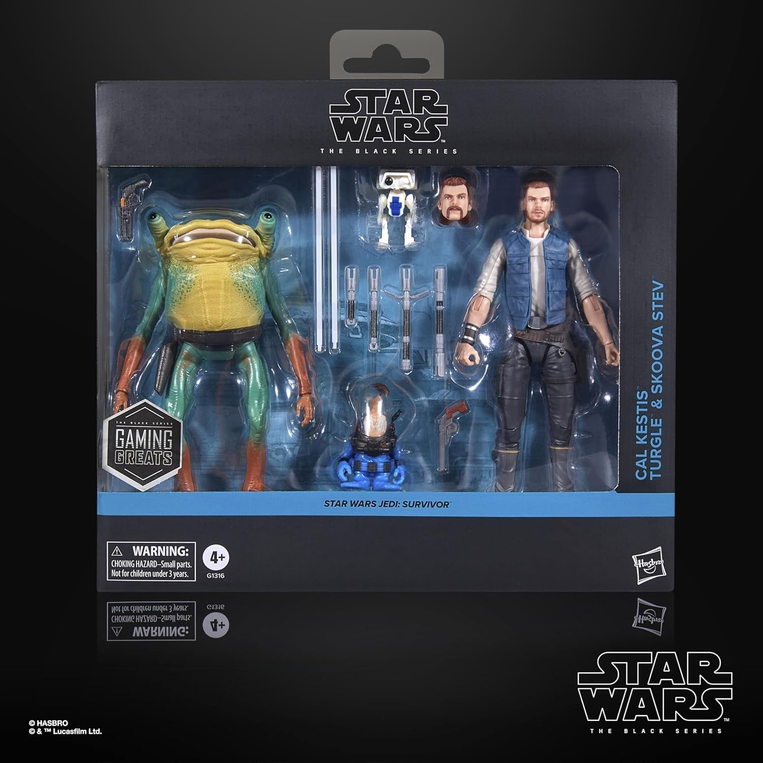 Star Wars Black Series Cal Kestis, Turgle & Skoova Stev, Star Wars Jedi : Survivor Figurines à collectionner (échelle 15 cm) Figurines Naty Shop