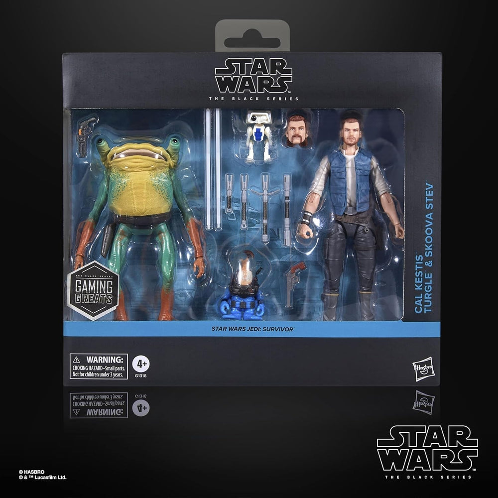 Star Wars Black Series Cal Kestis, Turgle & Skoova Stev, Star Wars Jedi : Survivor Figurines à collectionner (échelle 15 cm) Figurines Naty Shop