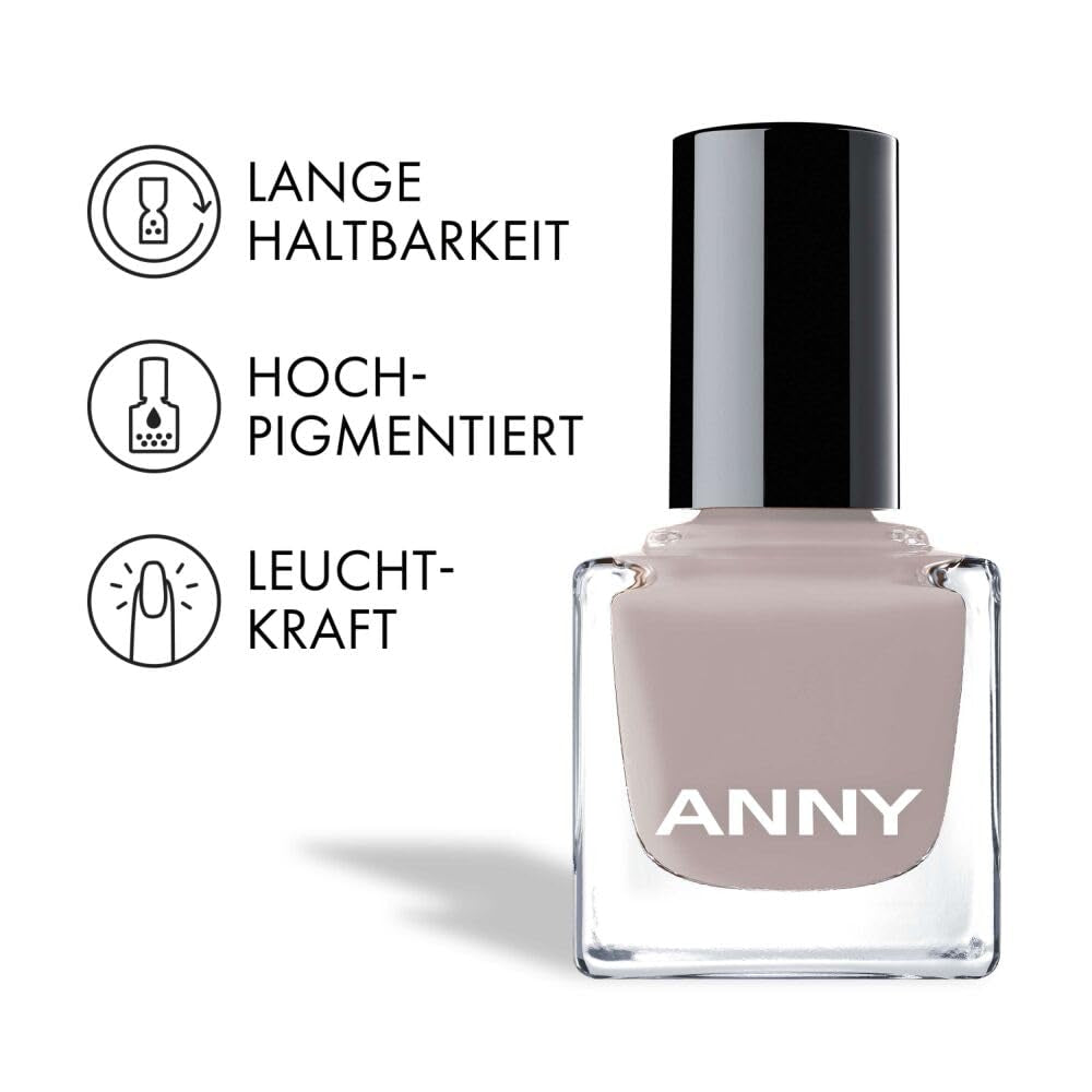 ANNY Vernis à ongles – Vernis à ongles coloré de haute qualité avec une brillance longue durée, résistant aux éclats et à séchage rapide, couleur : style artistique – Gris froid – 15 ml