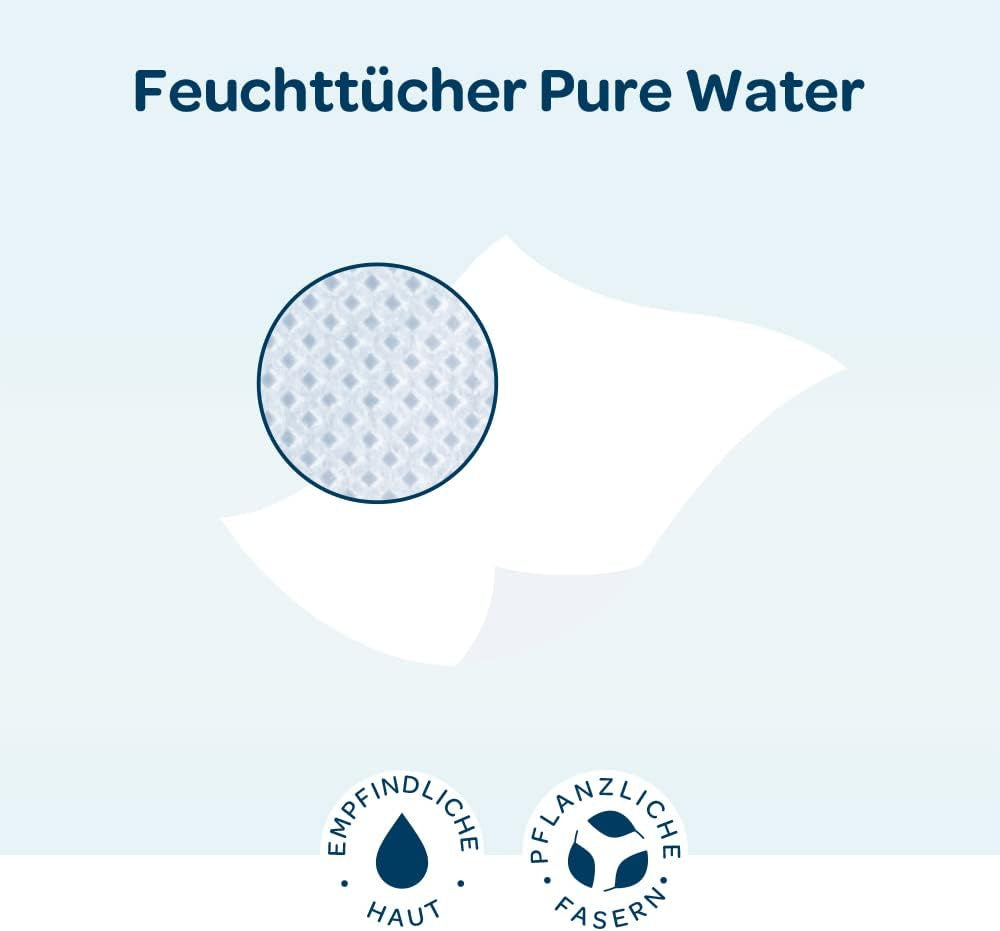 BIOLANE - Lingettes Humides Bébé à 99,9% d'Eau - Eau Pure - Paquet de 12 x 48 (576 Lingettes) - Pour Peaux Sensibles - Dès la Naissance - Sans Parfum - Soin pour le Change et le Nettoyage de Bébé