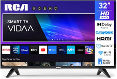 Televizor inteligent RCA VRS32HQ1, televizor LED HD de 32 inch (80 cm), cu WLAN, tuner triplu (DVB-T/T2, DVB-C, DVB-S/S2), App Store, HDMI, USB, CI/CI+, Netflix, YouTube și multe altele [RVSmart 2024]