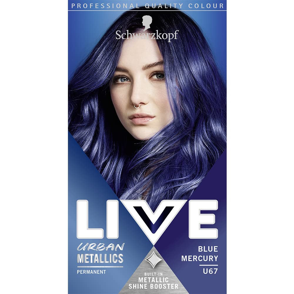 Schwarzkopf LIVE U67 Blue Mercury, 100 ml Vopsea pentru par Naty Shop Urban Metallics U67 Albastru Mercur 1 bucată (pachet de 1)