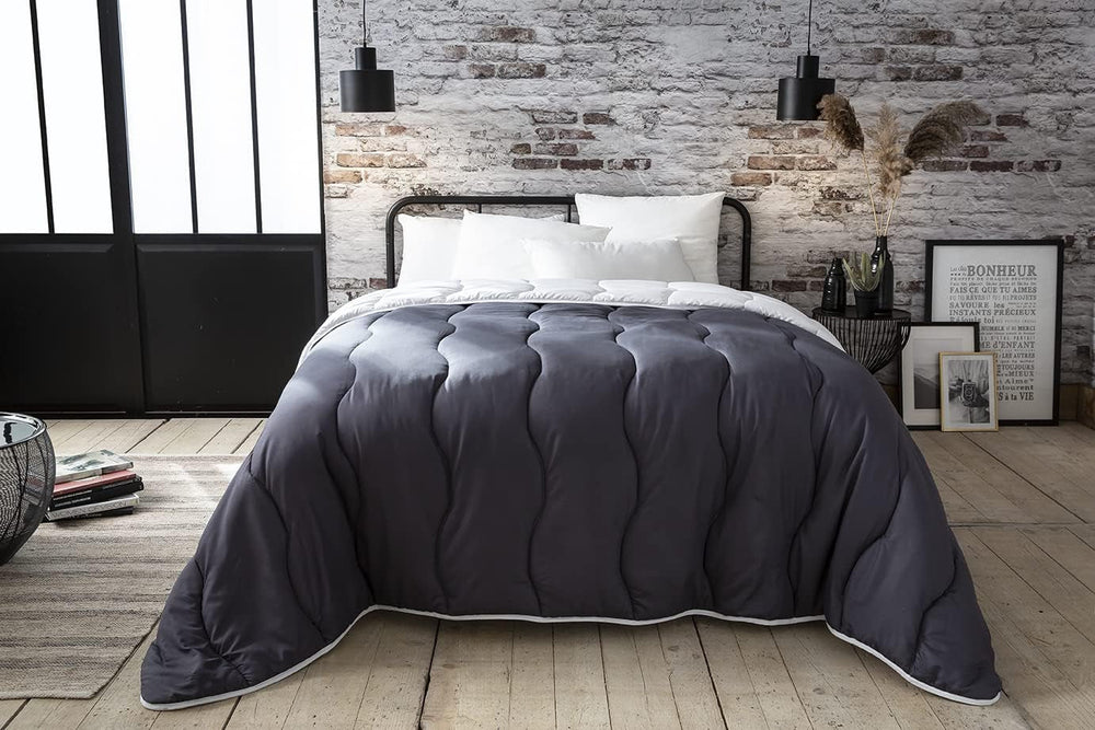 Couette Abeil 200 X 200 Cm, bicolore, blanc et gris Couettes et couettes Naty Shop