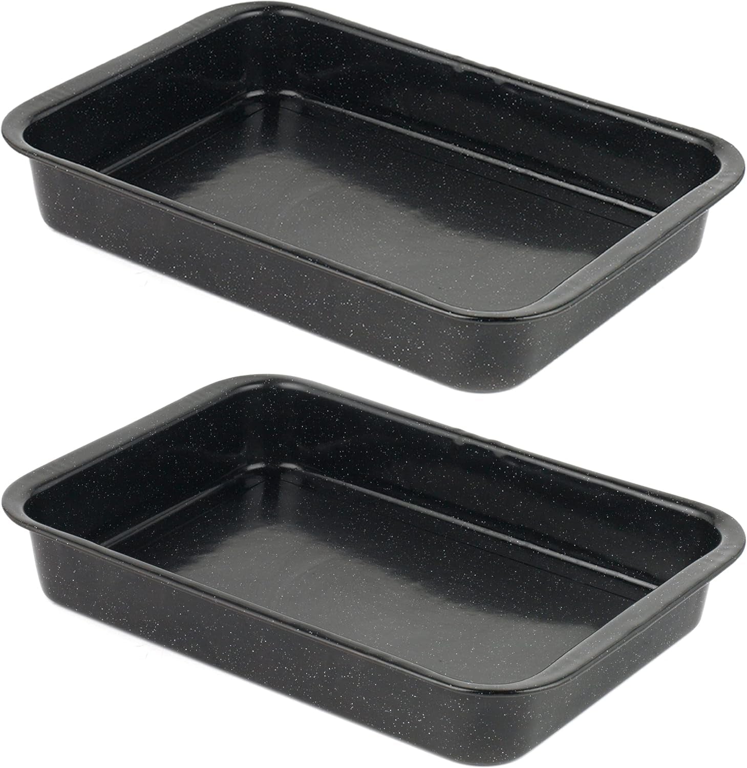 Russell Hobbs CW9161 Romano 34Cm Bräter en émail - Mit Gitter, Rechteckige Auflaufform Mit Rost, Spülmaschinenfest Ofenform, Grill Auflaufform, Bratform Für Backofen Ofenbeständig Bis 230 Degree Moules et plateaux pour la cuisson Naty Shop 2 Stück