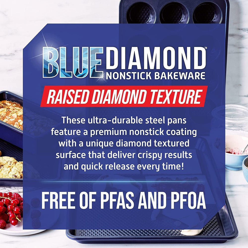 Blue Diamond Bakeware 12Er Muffinform Mit Antihaftbeschichtung, Blau Moules et plaques à pâtisserie Naty Shop