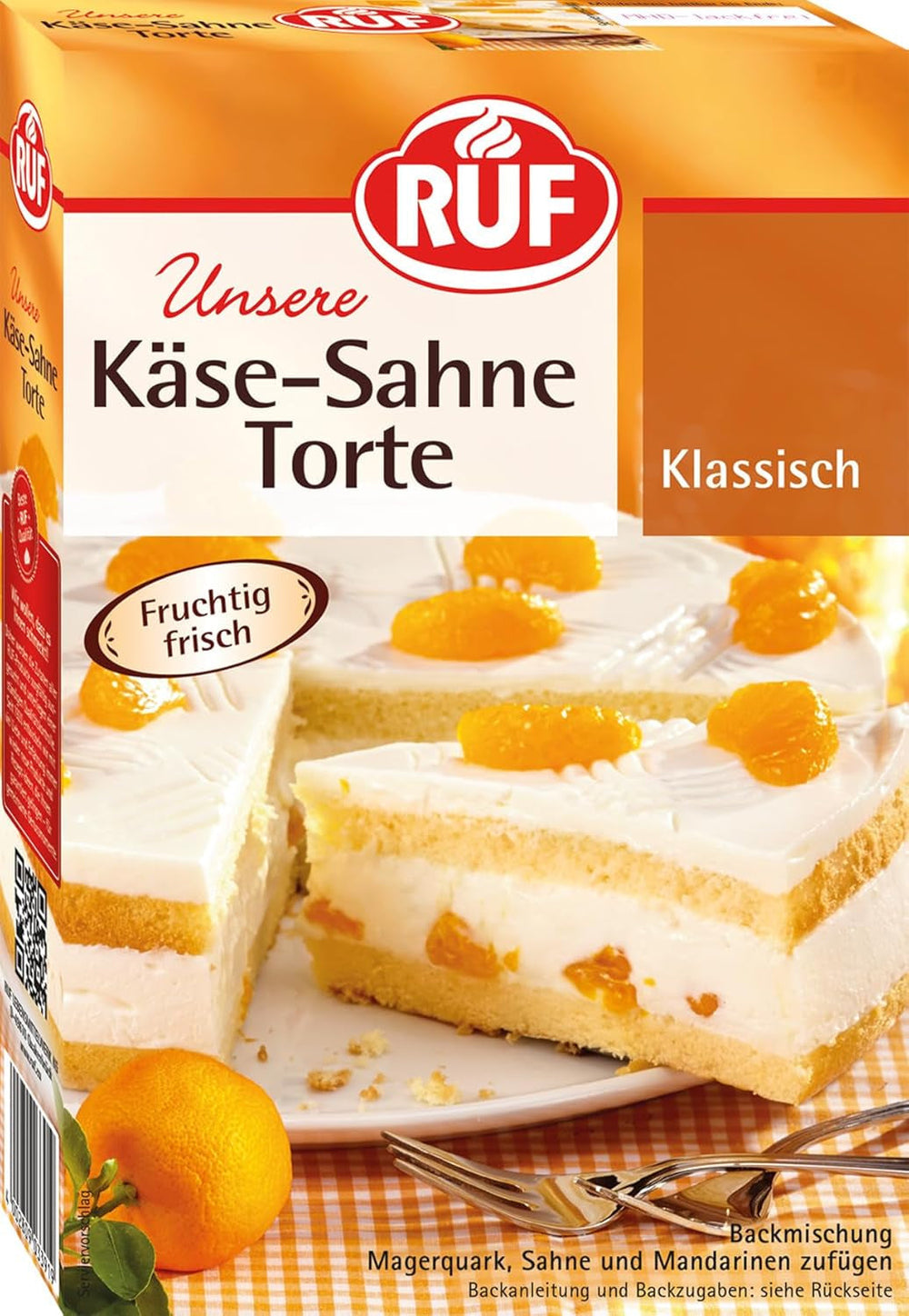 RUF Apfeltorte, Backmischung Für Eine Apfel-Torte Mit Sahne-Creme et Zimt-Zucker, Apfel-Zimt-Torte, Vegan Naty Shop Käse-Sahne-Torte 350 G (1Er Pack)