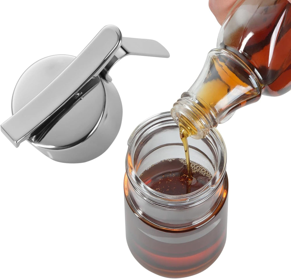 WMF Dozator sirop/miere barista 240ml, borcan de depozitare sticlă & depot 1l, înălțime 21,5 cm, borcan de depozitare cu capac, recipient pentru boabe de cafea, borcan pentru cereale, borcan de depozitare a alimentelor cu deschidere mare de umplere Cutii depozitare alimente Naty Shop